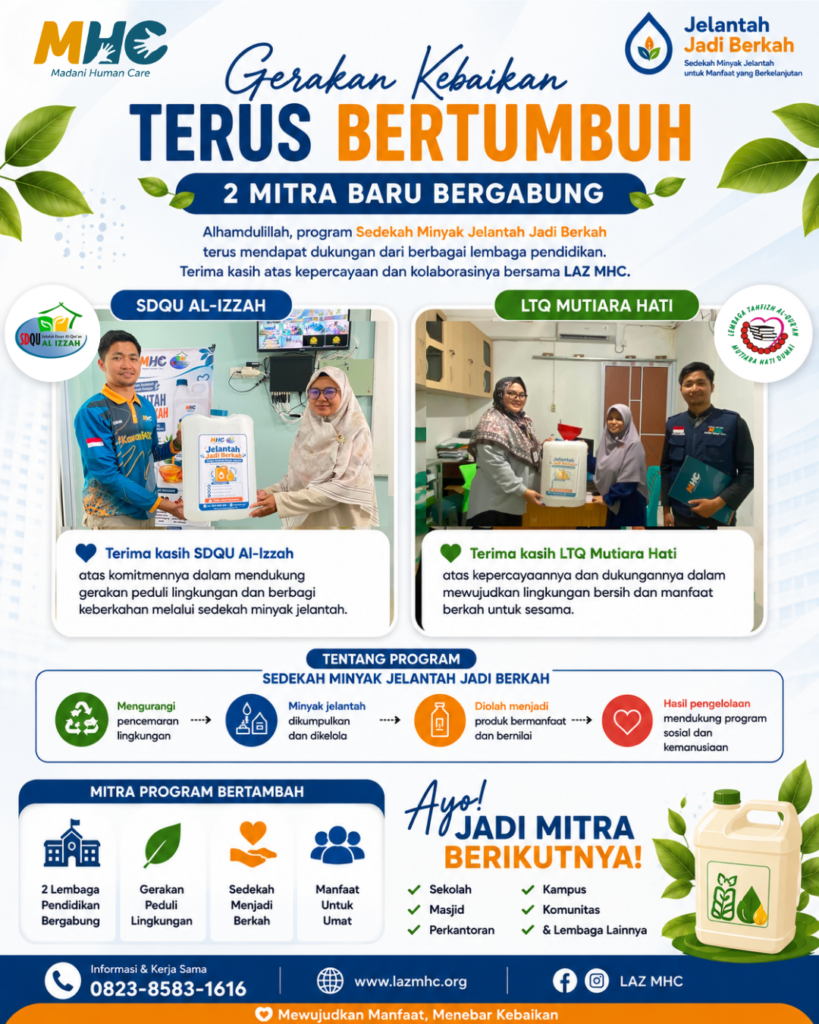 Mitra Program Bertambah, SDQU Al-Izzah dan LTQ Mutiara Hati Bergabung dalam Gerakan Sedekah Minyak Jelantah Jadi Berkah