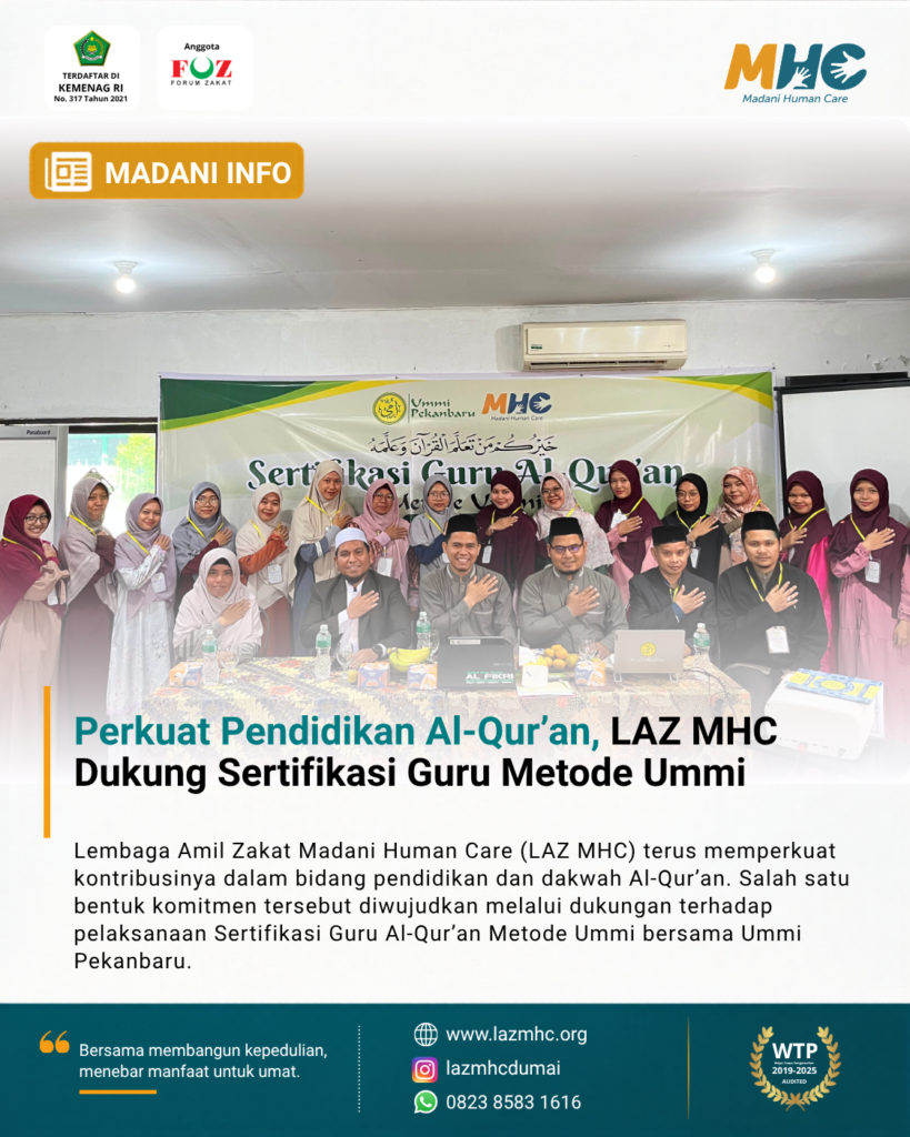 LAZ MHC Dukung Sertifikasi Guru Al-Qur’an Metode Ummi untuk Meningkatkan Kualitas Pendidikan Qur’ani