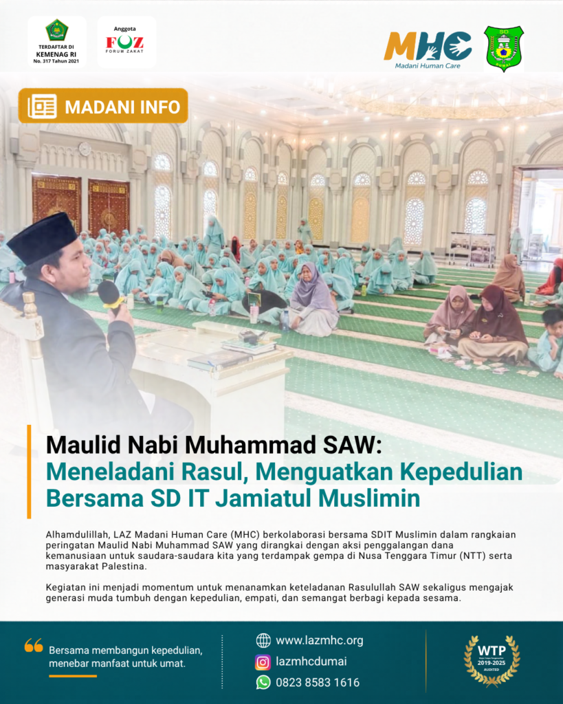 Peringatan Maulid Nabi di SDIT Muslimin, Donasi Kemanusiaan untuk NTT dan Palestina Terkumpul Rp9,5 Juta